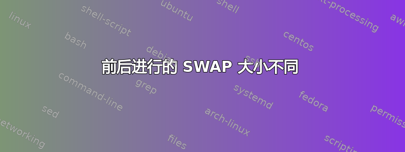 前后进行的 SWAP 大小不同