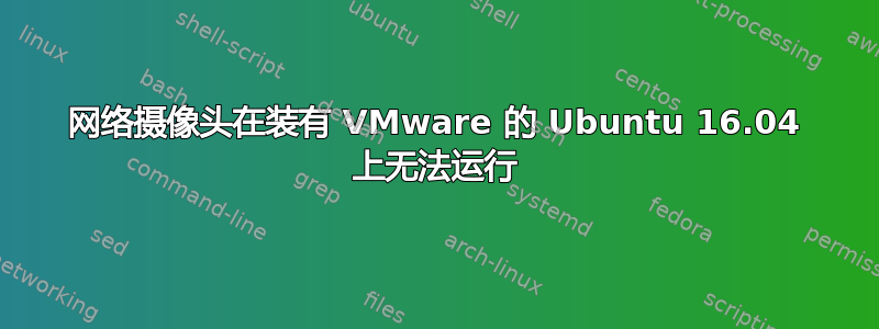 网络摄像头在装有 VMware 的 Ubuntu 16.04 上无法运行