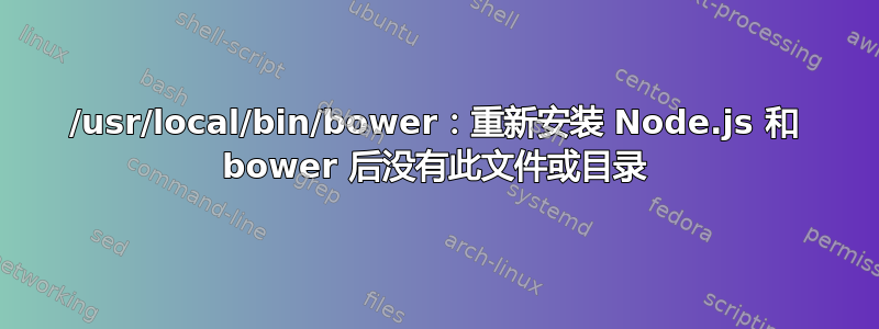 /usr/local/bin/bower：重新安装 Node.js 和 bower 后没有此文件或目录