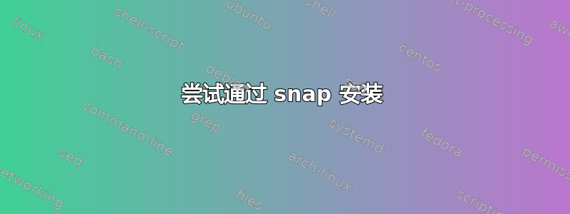 尝试通过 snap 安装