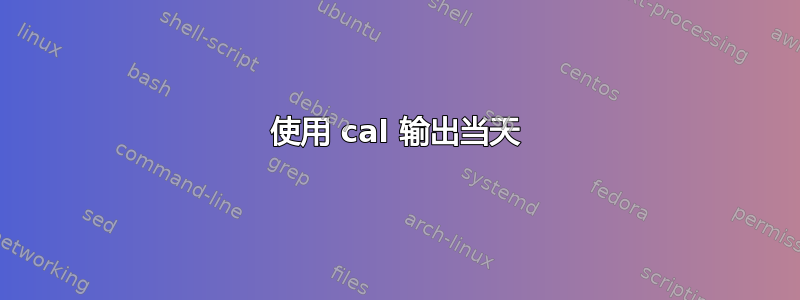 使用 cal 输出当天