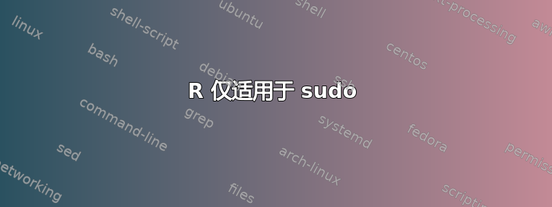 R 仅适用于 sudo