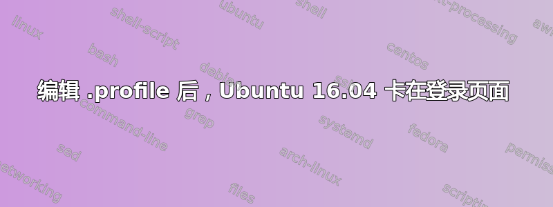 编辑 .profile 后，Ubuntu 16.04 卡在登录页面