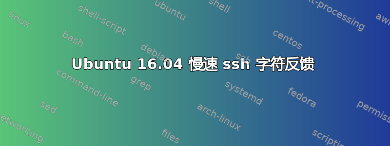 Ubuntu 16.04 慢速 ssh 字符反馈