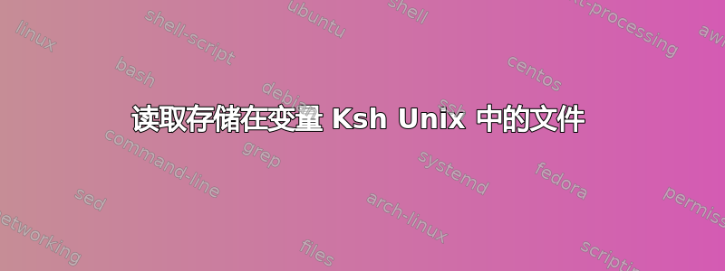 读取存储在变量 Ksh Unix 中的文件