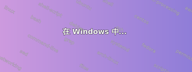 在 Windows 中...