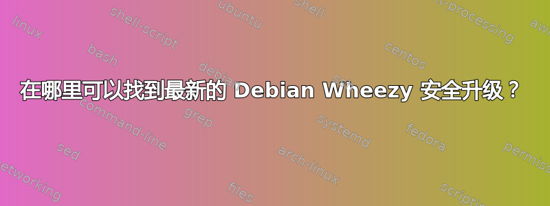 在哪里可以找到最新的 Debian Wheezy 安全升级？