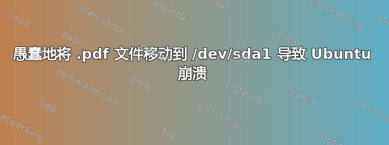 愚蠢地将 .pdf 文件移动到 /dev/sda1 导致 Ubuntu 崩溃