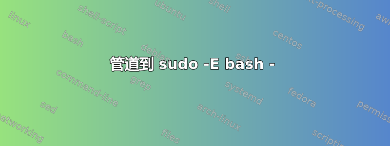 管道到 sudo -E bash -