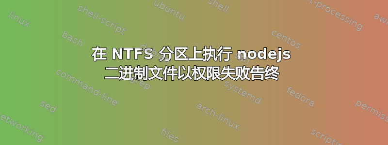 在 NTFS 分区上执行 nodejs 二进制文件以权限失败告终