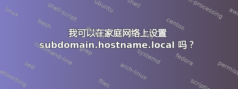 我可以在家庭网络上设置 subdomain.hostname.local 吗？