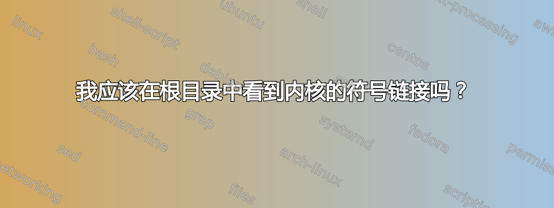 我应该在根目录中看到内核的符号链接吗？