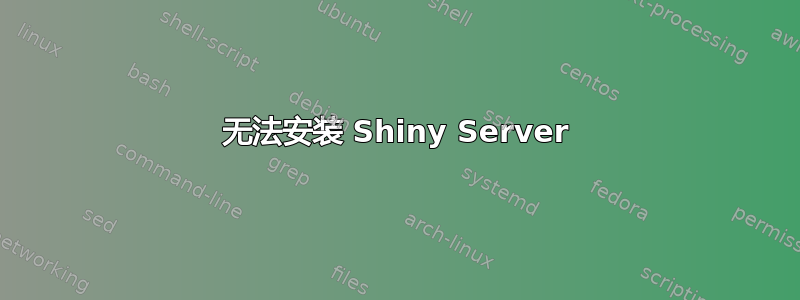 无法安装 Shiny Server