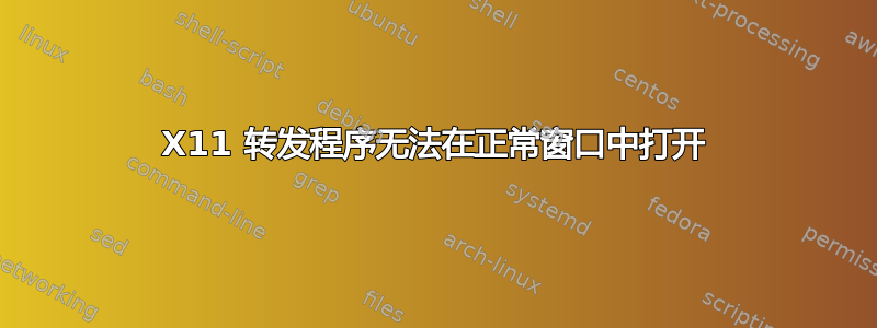 X11 转发程序无法在正常窗口中打开