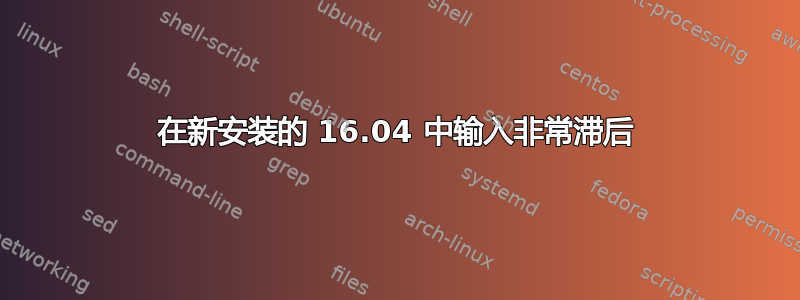 在新安装的 16.04 中输入非常滞后