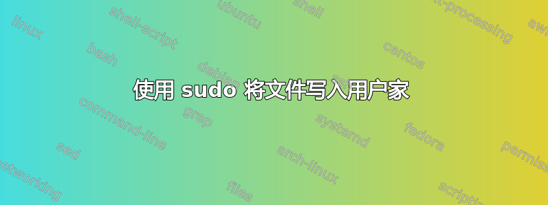 使用 sudo 将文件写入用户家