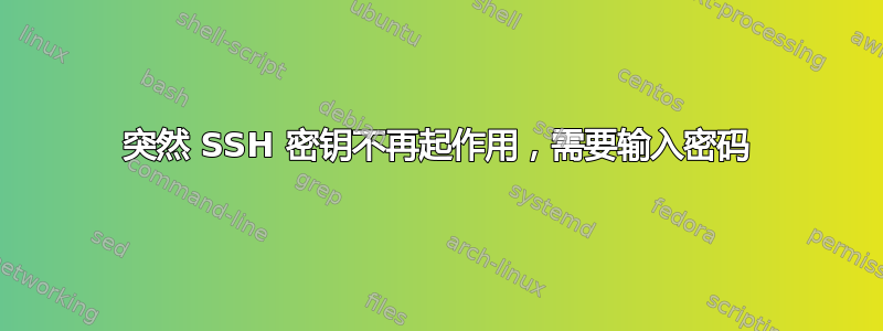 突然 SSH 密钥不再起作用，需要输入密码