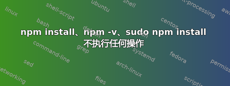 npm install、npm -v、sudo npm install 不执行任何操作