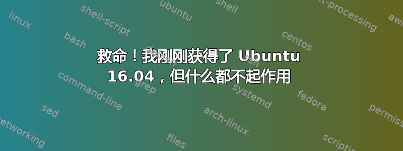 救命！我刚刚获得了 Ubuntu 16.04，但什么都不起作用