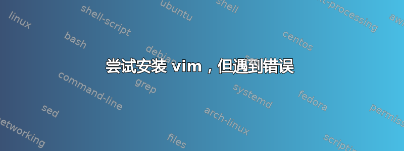 尝试安装 vim，但遇到错误