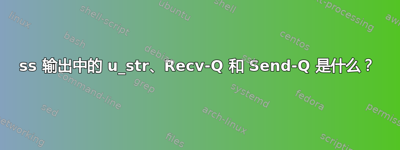 ss 输出中的 u_str、Recv-Q 和 Send-Q 是什么？