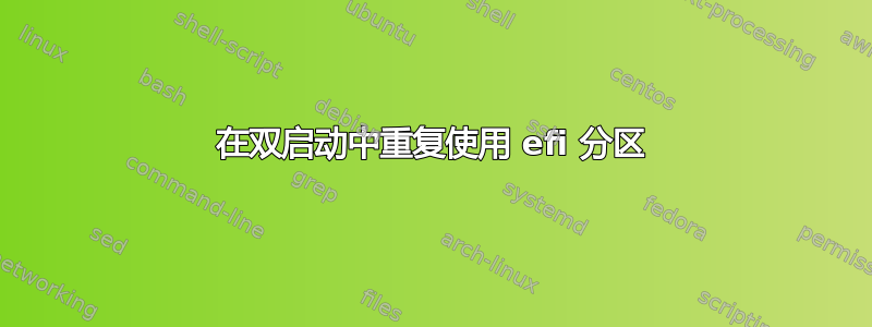 在双启动中重复使用 efi 分区