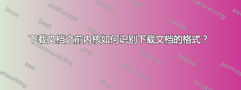 下载文档之前内核如何识别下载文档的格式？