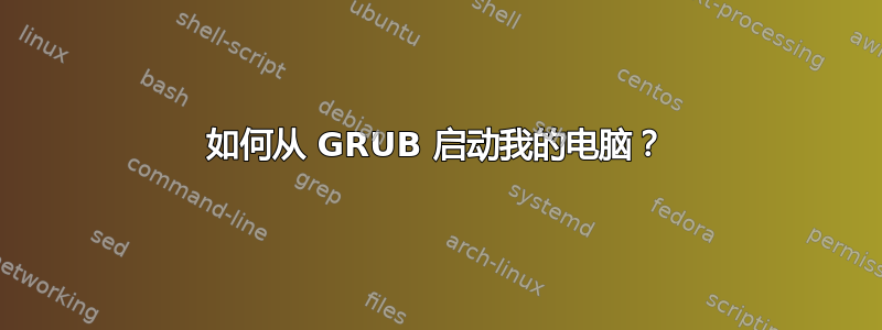 如何从 GRUB 启动我的电脑？