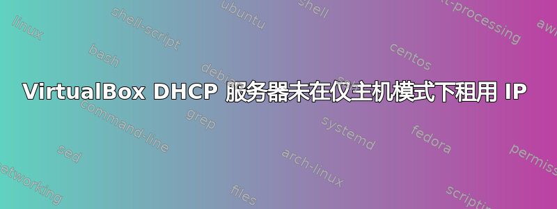 VirtualBox DHCP 服务器未在仅主机模式下租用 IP