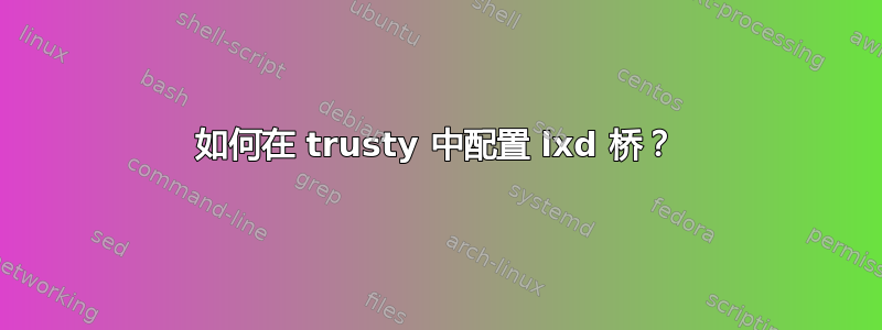 如何在 trusty 中配置 lxd 桥？