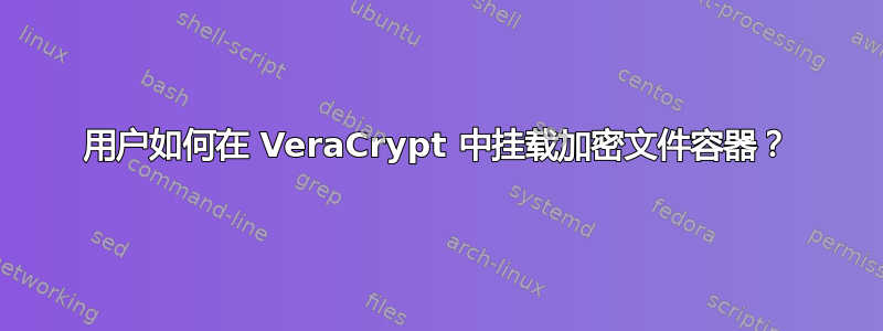 用户如何在 VeraCrypt 中挂载加密文件容器？