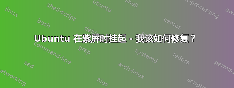 Ubuntu 在紫屏时挂起 - 我该如何修复？