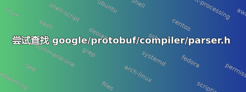 尝试查找 google/protobuf/compiler/parser.h