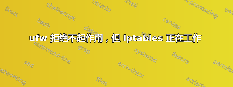 ufw 拒绝不起作用，但 iptables 正在工作