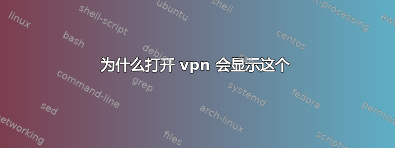 为什么打开 vpn 会显示这个