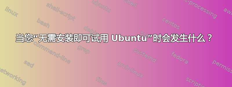 当您“无需安装即可试用 Ubuntu”时会发生什么？