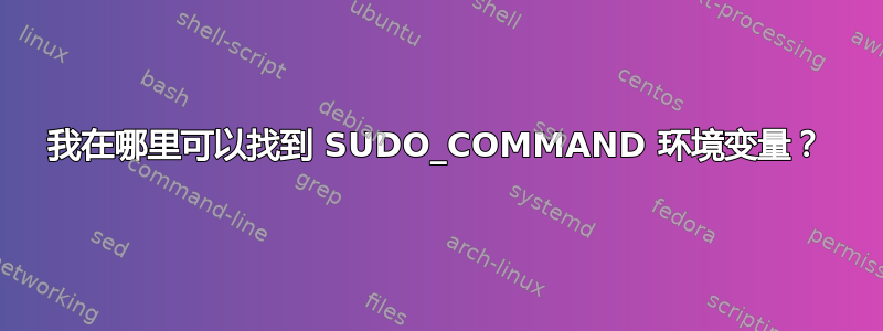 我在哪里可以找到 SUDO_COMMAND 环境变量？