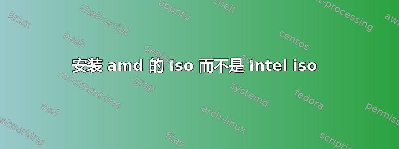 安装 amd 的 Iso 而不是 Intel iso 