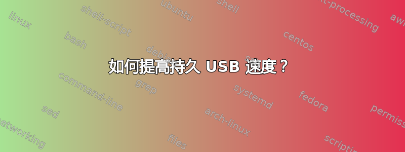 如何提高持久 USB 速度？