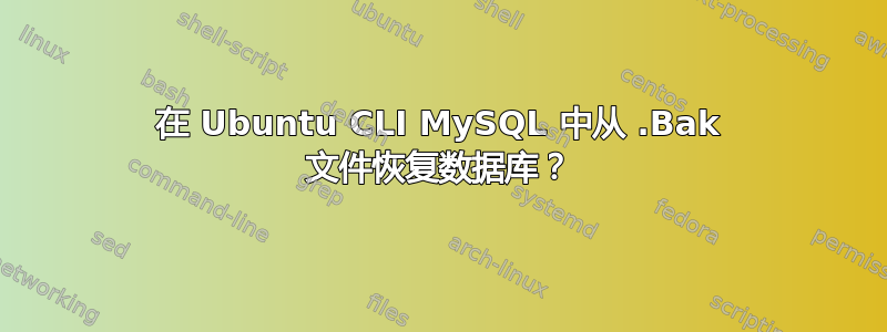 在 Ubuntu CLI MySQL 中从 .Bak 文件恢复数据库？