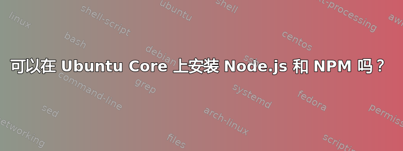 可以在 Ubuntu Core 上安装 Node.js 和 NPM 吗？