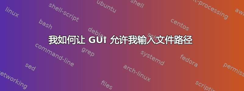 我如何让 GUI 允许我输入文件路径