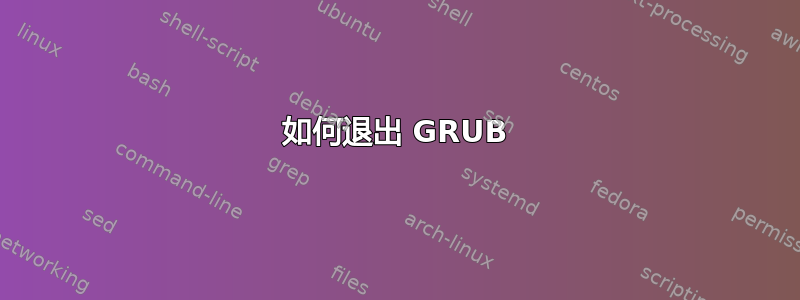 如何退出 GRUB