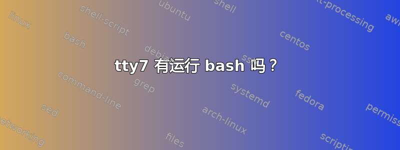 tty7 有运行 bash 吗？