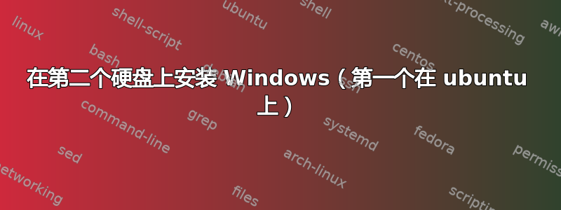 在第二个硬盘上安装 Windows（第一个在 ubuntu 上）