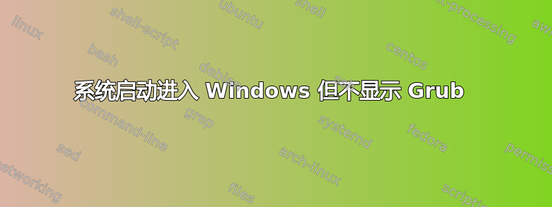 系统启动进入 Windows 但不显示 Grub 