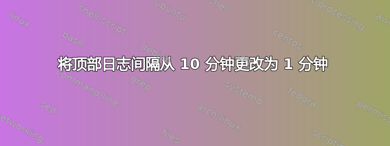 将顶部日志间隔从 10 分钟更改为 1 分钟