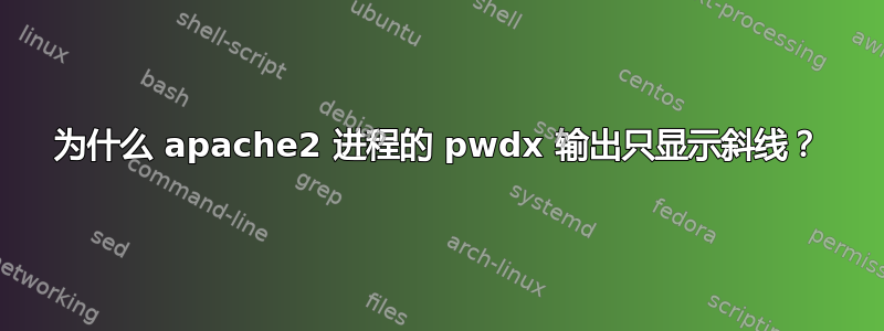 为什么 apache2 进程的 pwdx 输出只显示斜线？