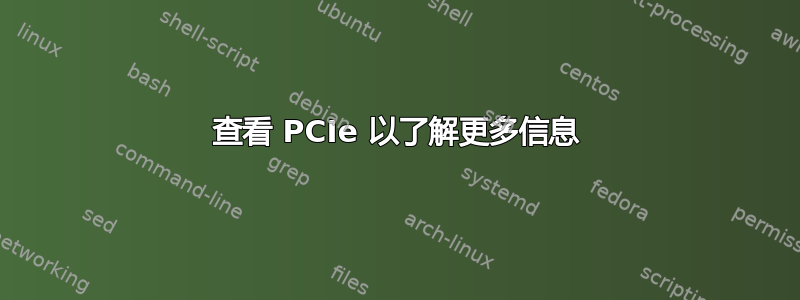 查看 PCIe 以了解更多信息