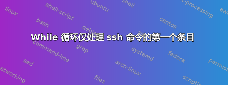 While 循环仅处理 ssh 命令的第一个条目